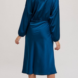FINAL SALE: Satin Dolman Sleeve Midi Dress