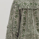 Floral Long Sleeve Top in Olive