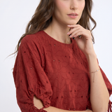 Embroidered White Cotton Blouse