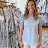 The Ginny Top in Sky Blue
