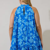 Della Halter Mini Dress in Blue