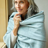Bayside Herringbone Shawl - Fog