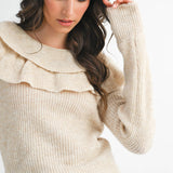RUFFLED WOOL SWEATER