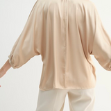 Satin Dolman Sleeve Blouse