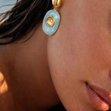 Glenda Light Blue Drop Earring