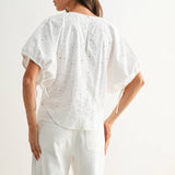 Embroidered White Cotton Blouse