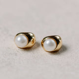 Pearl Huggie Mini Hoop Earrings