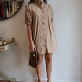 The Button Up Dress in Camel