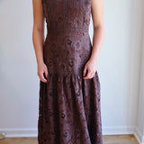 Floral Lace Maxi in Chocolate