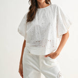 Embroidered White Cotton Blouse
