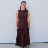 Floral Lace Maxi in Chocolate