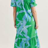 The Margaret Dress in Green and Sky Blue