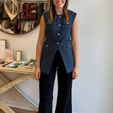 Textured Vest in Navy