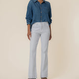 Kut from the Kloth Meg High Rise Wide Leg with Pintuck Detail in Optic White