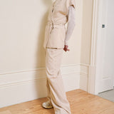 Esqualo Wide Leg Trousers In Cream