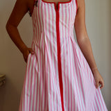 The Pink and Red Stripe Midi