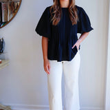 The Pleated Puff Sleeve Top