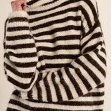 MB Off White/Chocolate Stripe Sweater