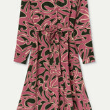 FINAL SALE: Fantastica Green and Pink Abstract Dress