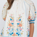 The Jenny Top on Off White Floral