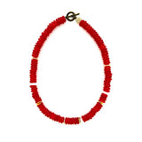 Anchor Beads Red Saucer Beads Necklace