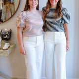 The Stripe Puff Sleeve Top