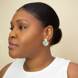 Devin 2- Cornflower Blue Colorful Acrylic Statement Earrings