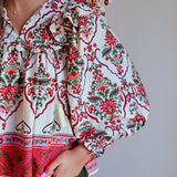 The Reese Paisley Ruffle Blouse