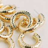 Hammered Gold Vintage Style Hoop Earrings