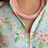 Leatherette Strand Necklace in Blush