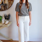 The Stripe Puff Sleeve Top