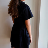 Tailored Button Down Dress in Black