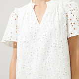 Eyelet Top in White