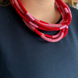 Slub 8-strand in Red/Pink