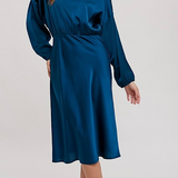 FINAL SALE: Satin Dolman Sleeve Midi Dress