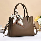 Tote in Coffee with Twilly Scarf