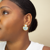 Devin 2- Cornflower Blue Colorful Acrylic Statement Earrings