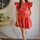 Flutter Sleeve Poplin Mini Dress
