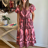 Maude Della Dress in Salmon Motifs