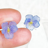 RESTOCKED: Blue Pansy Earrings