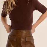 MB Mock Neck Sweater in Chocolate