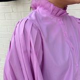 Pleated Sleeve Top in Lavender