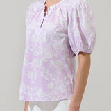 Emme Floral Zuri Smocked Top in Lilac