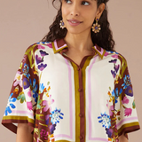 The Roxy Shirt In Prairie Floral Cinnamon Ivory