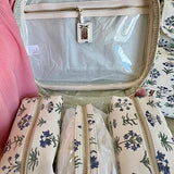 Provence Cosmetic Case with Green Pinstripe Liner