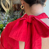 Red Dress with Bow in the Back