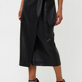 Esqualo Faux Leather Wrap Skirt