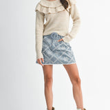 RUFFLED WOOL SWEATER