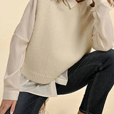 MB Off White Sleeveless Sweater