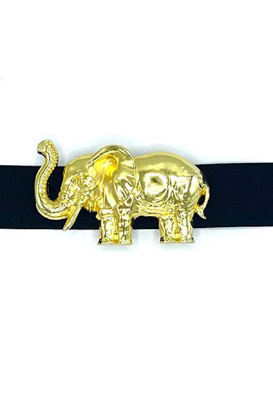 0 Stretch Band Belt Black/Coordinates with our Elephant and Greek Key Buckles